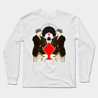 Right point: Press here on the target! Long Sleeve T-Shirt